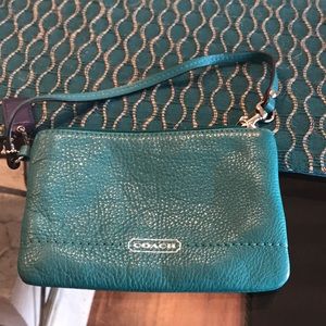 Green Coach wristlet/wallet